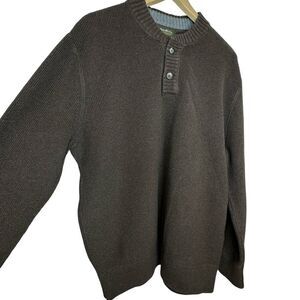 EDDIE BAUER 100% Cotton Classic Brown Crewneck Sweater Size XXL